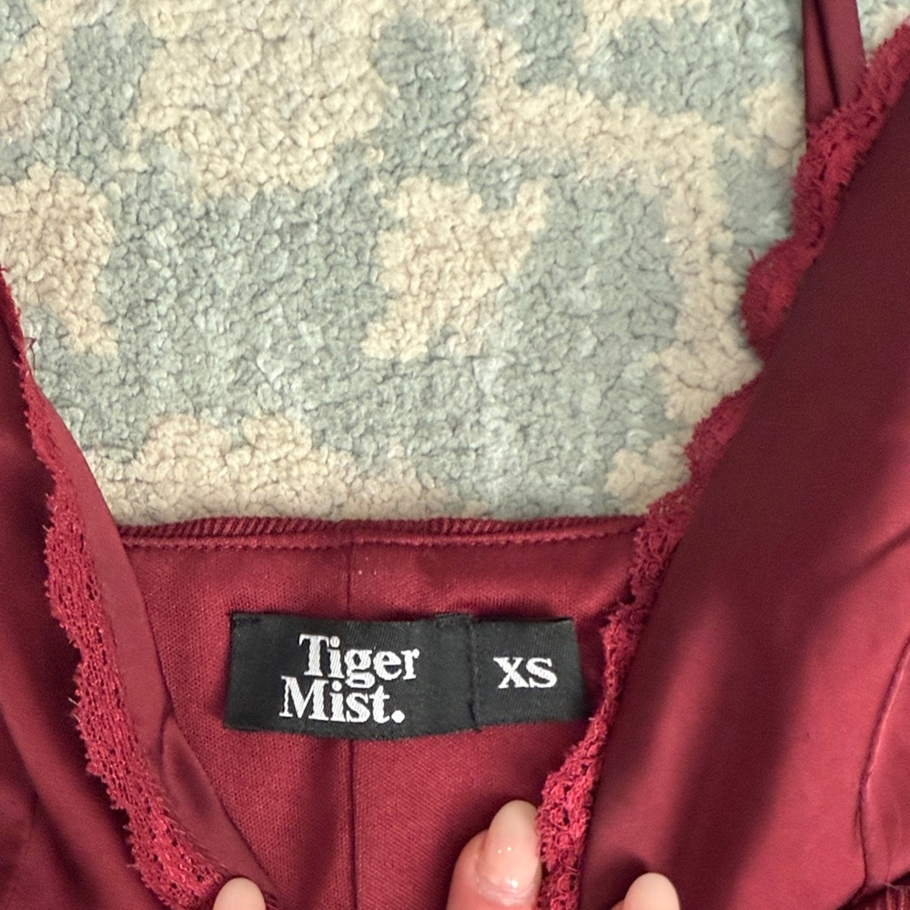 Tiger Mist Deep Red Lace corset Top - Picture 4 of 5